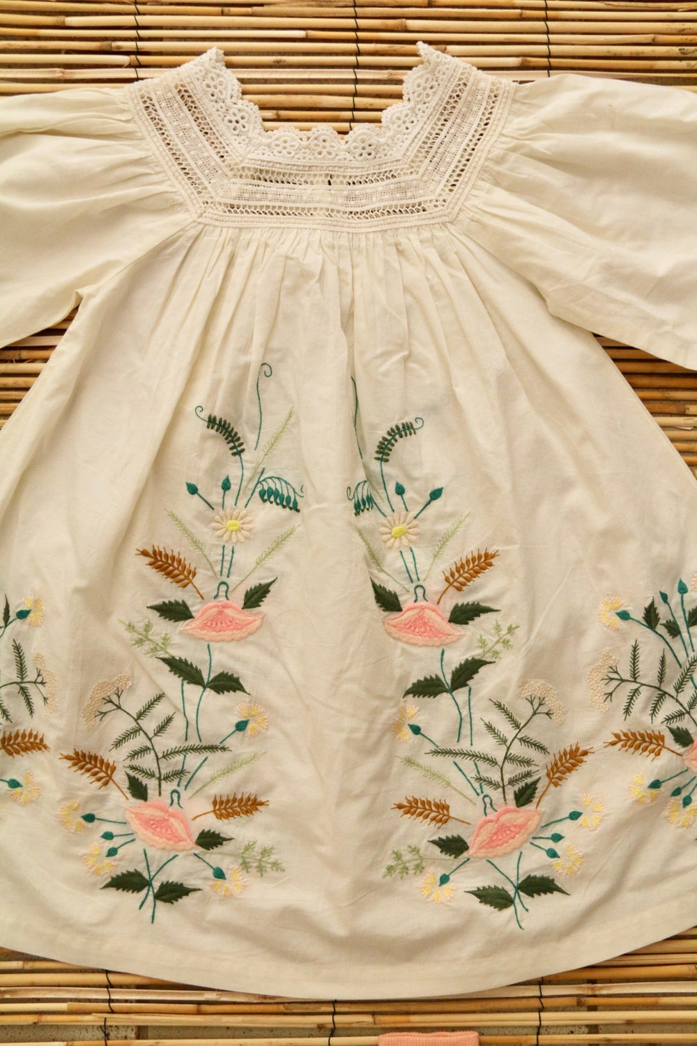 Dress in Ecru Sushi Voile by Bonjour - Petite Belle