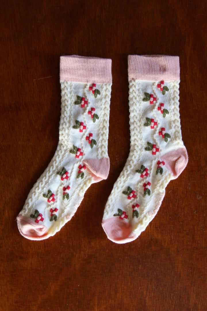Farandole Flower Socks in Pink by Bonjour - Petite Belle