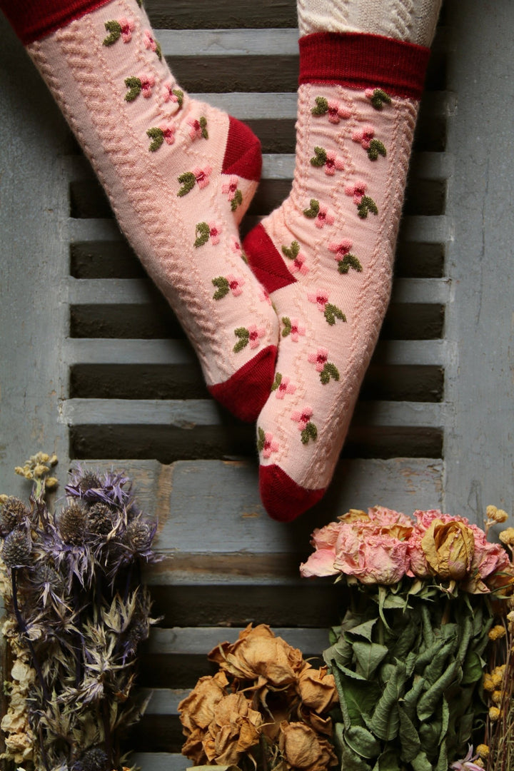 Farandole Socks & Hair Knot in Pink by Bonjour - Petite Belle