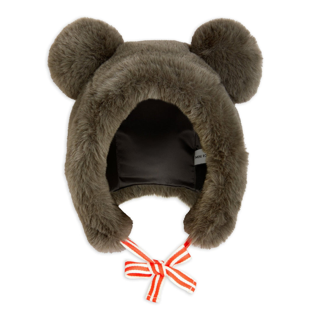Faux Fur Ear Hat in Grey by Mini Rodini - Petite Belle