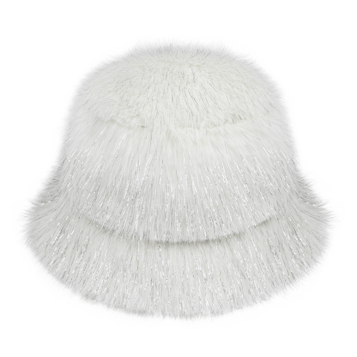 Fur Bucket Hat in Ivory by Jelly Mallow - Petite Belle