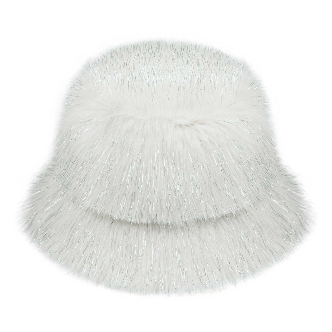 Fur Bucket Hat in Ivory by Jelly Mallow - Petite Belle