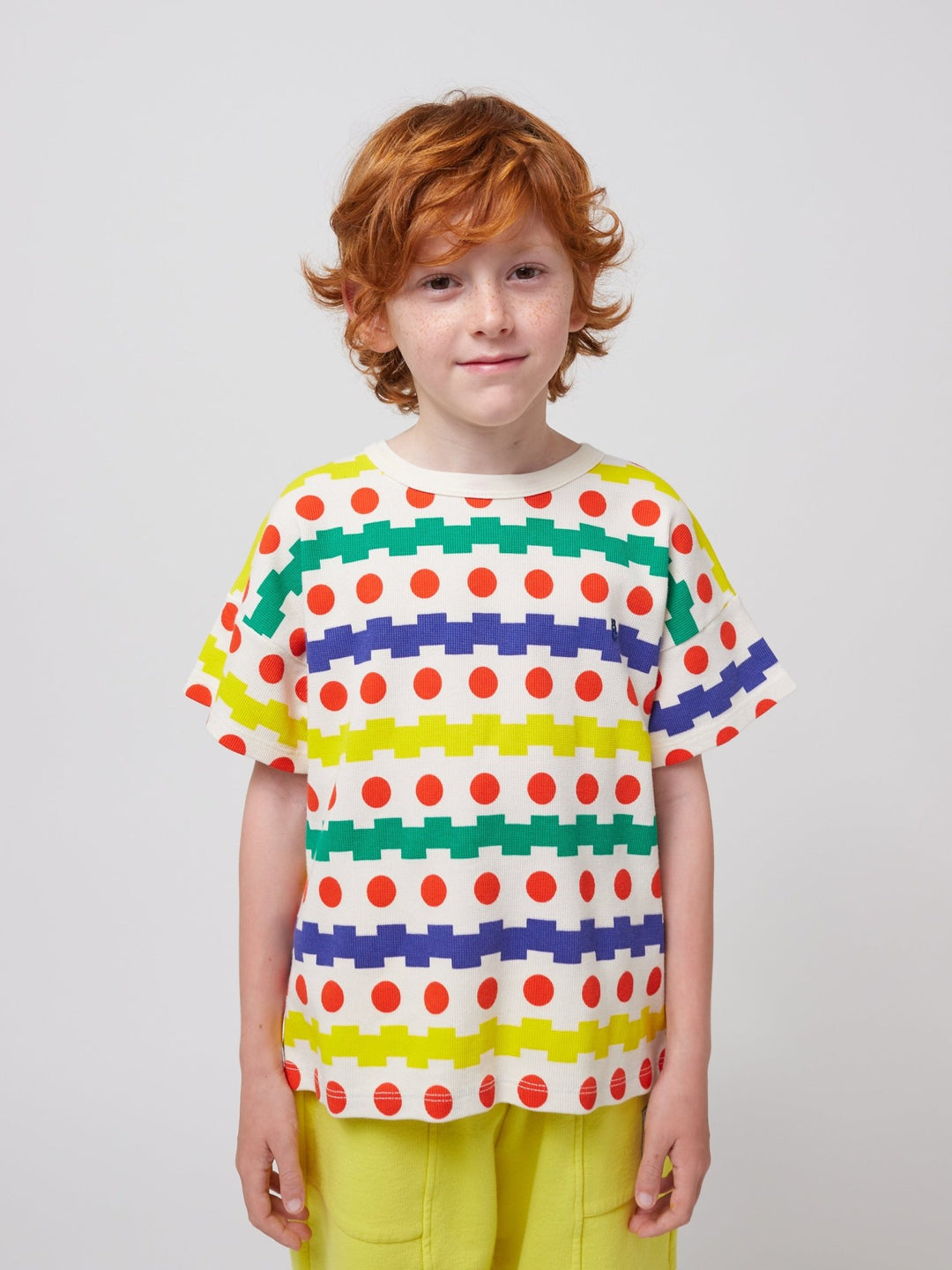 Geometric All Over Waffle Tee by Bobo Choses - Petite Belle