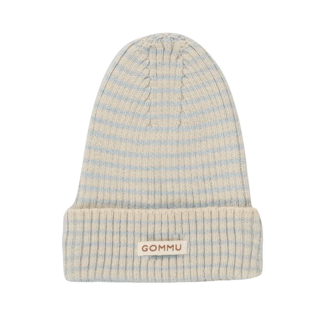Gommu French Stripes Beanie (Blue Sky/Sand) - Petite Belle