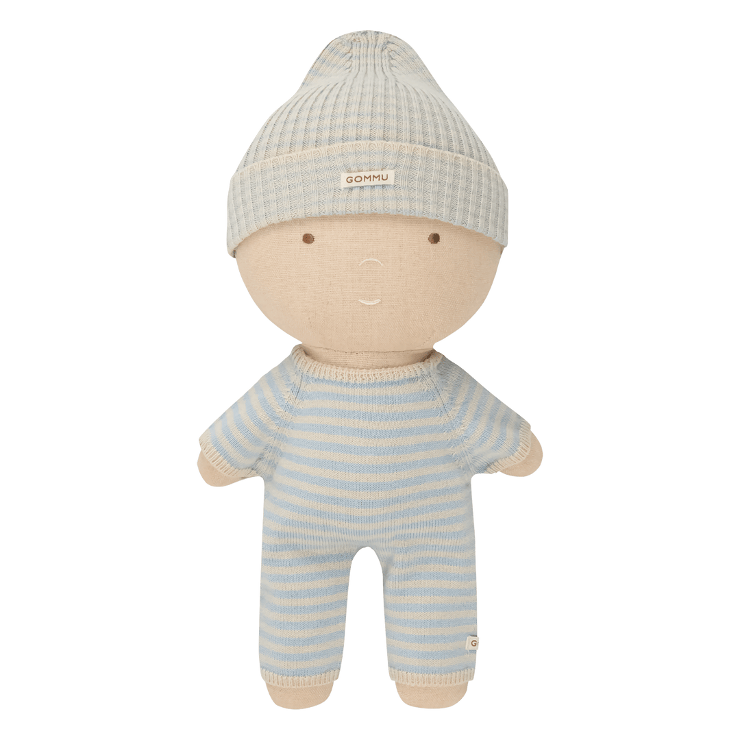 Gommu French Stripes Beanie (Blue Sky/Sand) - Petite Belle