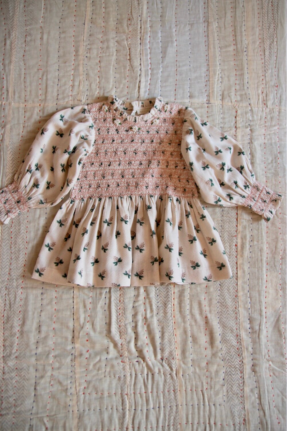 Handsmock Blouse in Hazelnut Flowers Print by Bonjour - Petite Belle