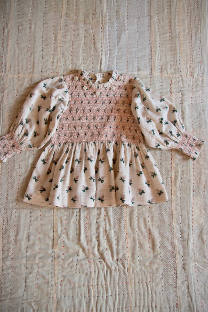 Bonjour Diary Handsmock Blouse (Vichy Blue) | Jean + Hadley