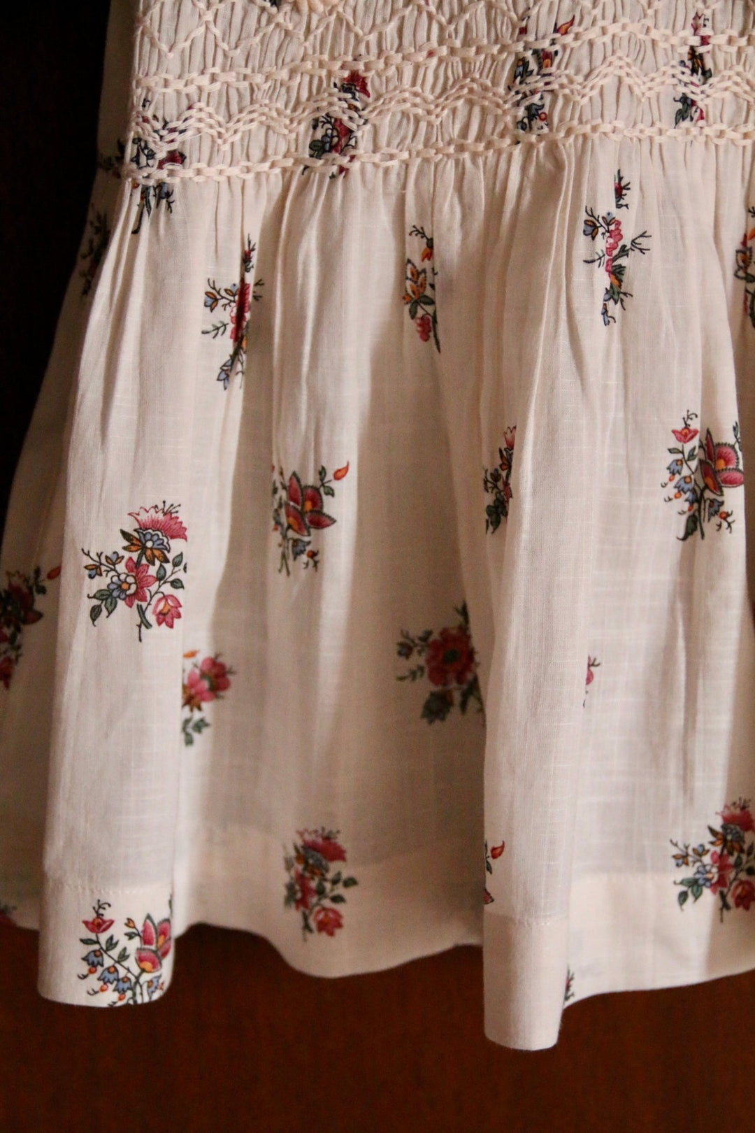 Handsmock Blouse in Pink Garden Flowers Print by Bonjour - Petite Belle