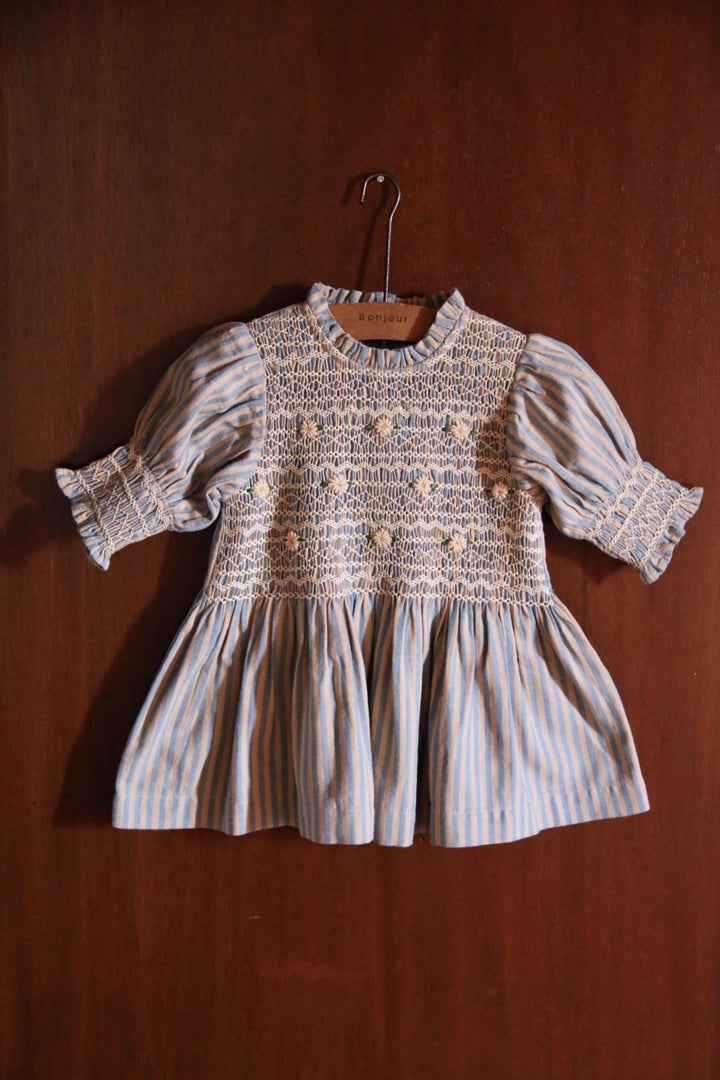 Handsmock Blouse in Transat Stripe by Bonjour - Petite Belle