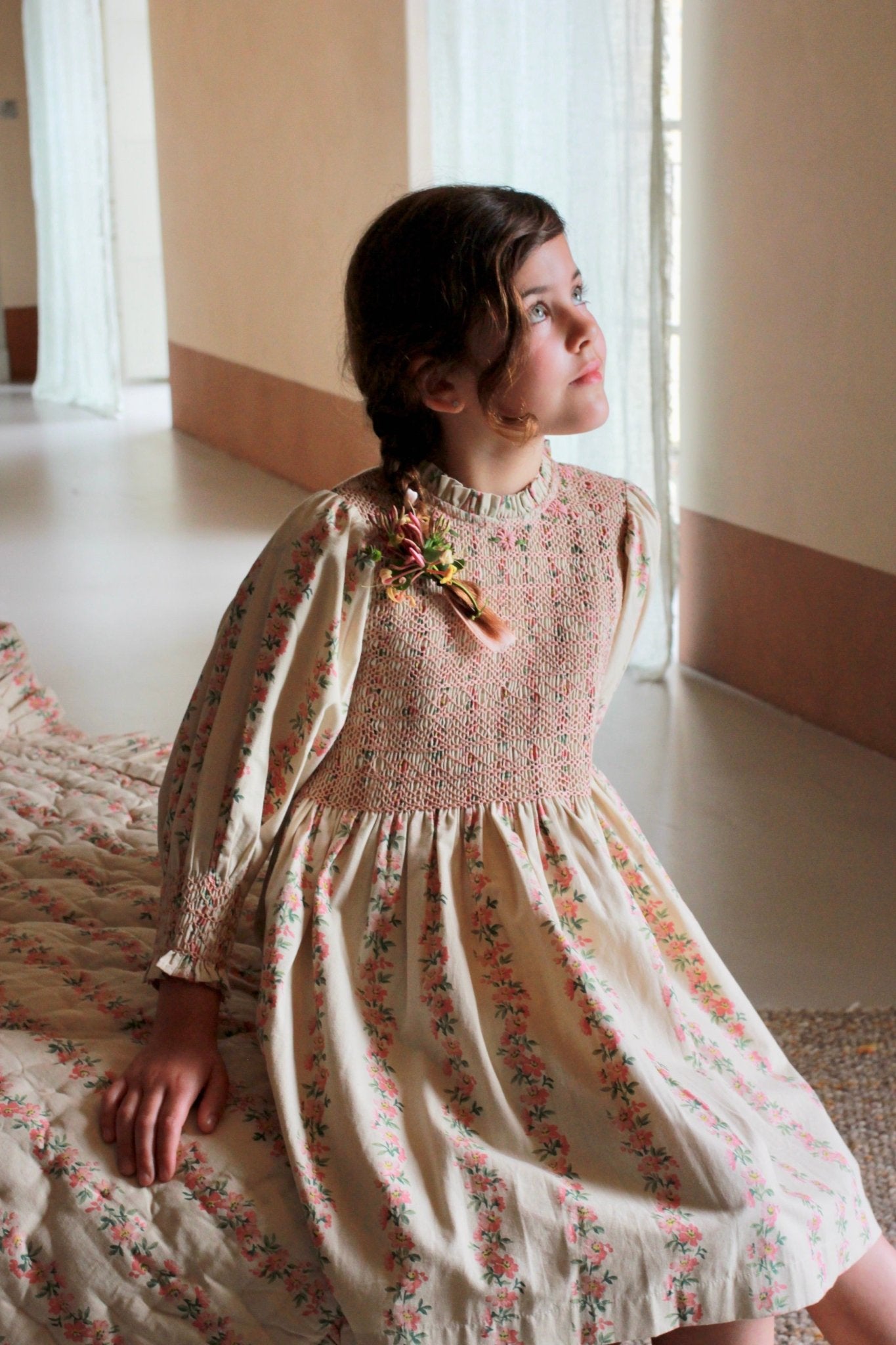 Bonjour diary HANDSMOCK DRESS 2y 2024aw｜ワンピース