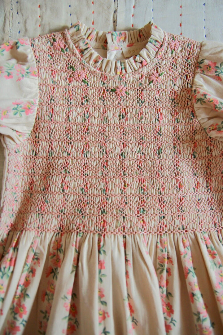 Handsmock Dress in Farandole Flowers by Bonjour - Petite Belle