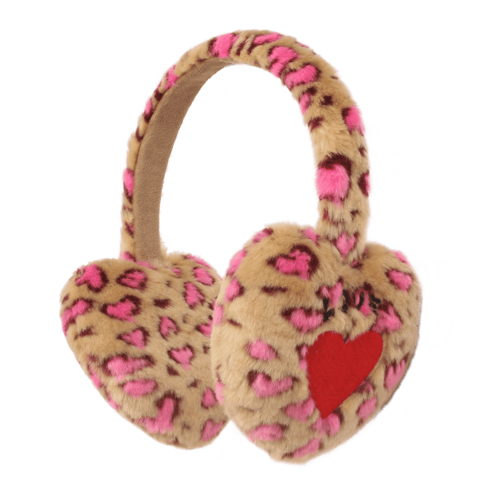Heart Fur Leopard Earmuffs by Jelly Mallow - Petite Belle