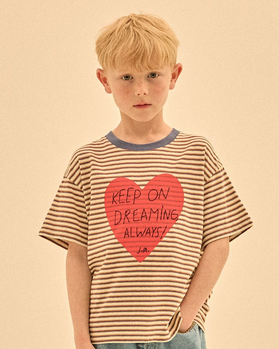 Heartchain Stripe Tee in Navy by Jelly Mallow - Petite Belle