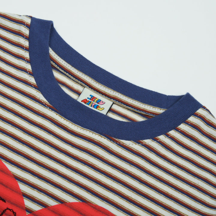 Heartchain Stripe Tee in Navy by Jelly Mallow - Petite Belle