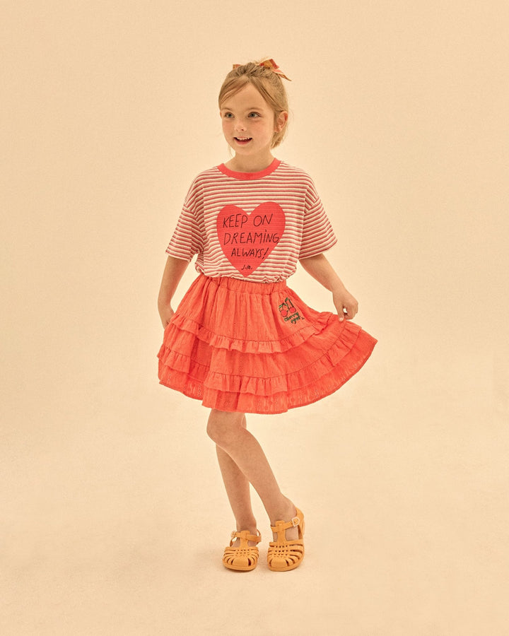 Heartchain Stripe Tee in Red by Jelly Mallow - Petite Belle
