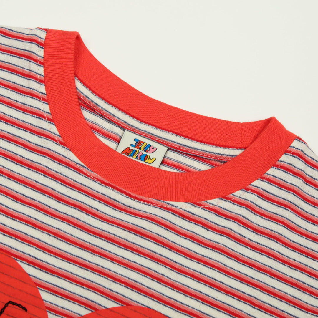 Heartchain Stripe Tee in Red by Jelly Mallow - Petite Belle