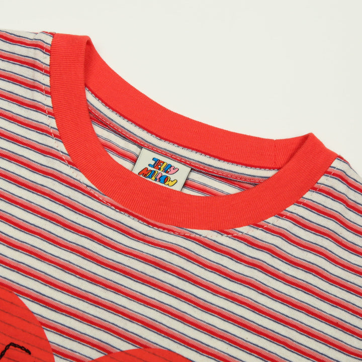 Heartchain Stripe Tee in Red by Jelly Mallow - Petite Belle