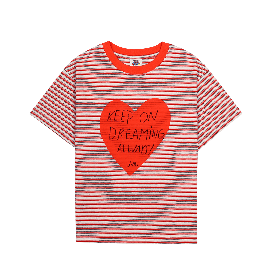 Heartchain Stripe Tee in Red by Jelly Mallow - Petite Belle