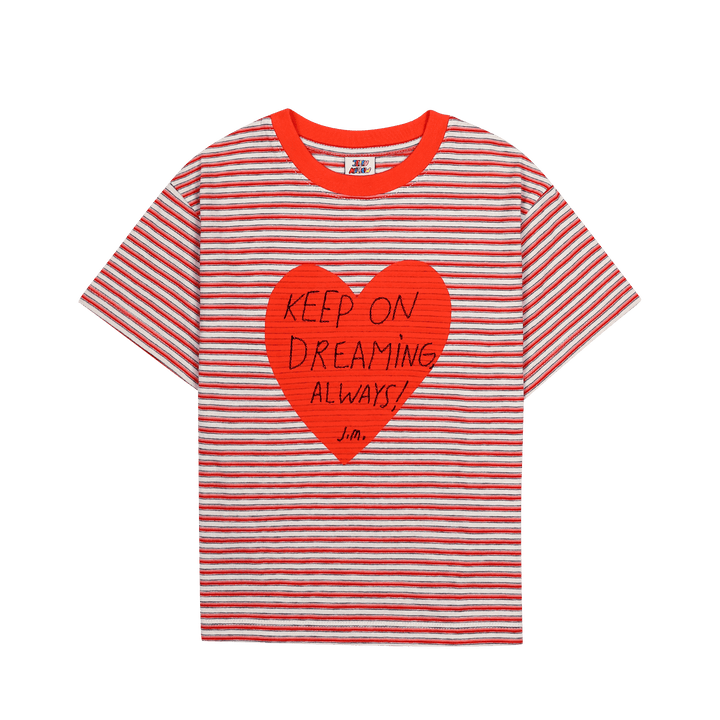 Heartchain Stripe Tee in Red by Jelly Mallow - Petite Belle