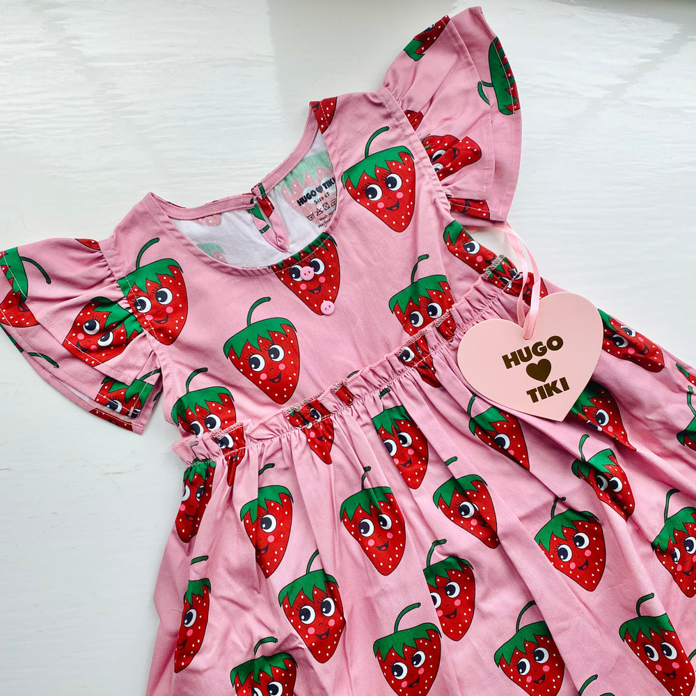Pink Strawberry Maxi Dress by Hugo Loves Tiki - Petite Belle UK