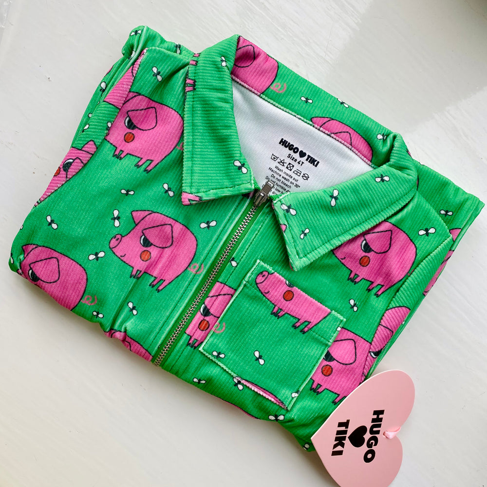 Green Pigs Boilersuit by Hugo Loves Tiki - Petite Belle | UK Stockist