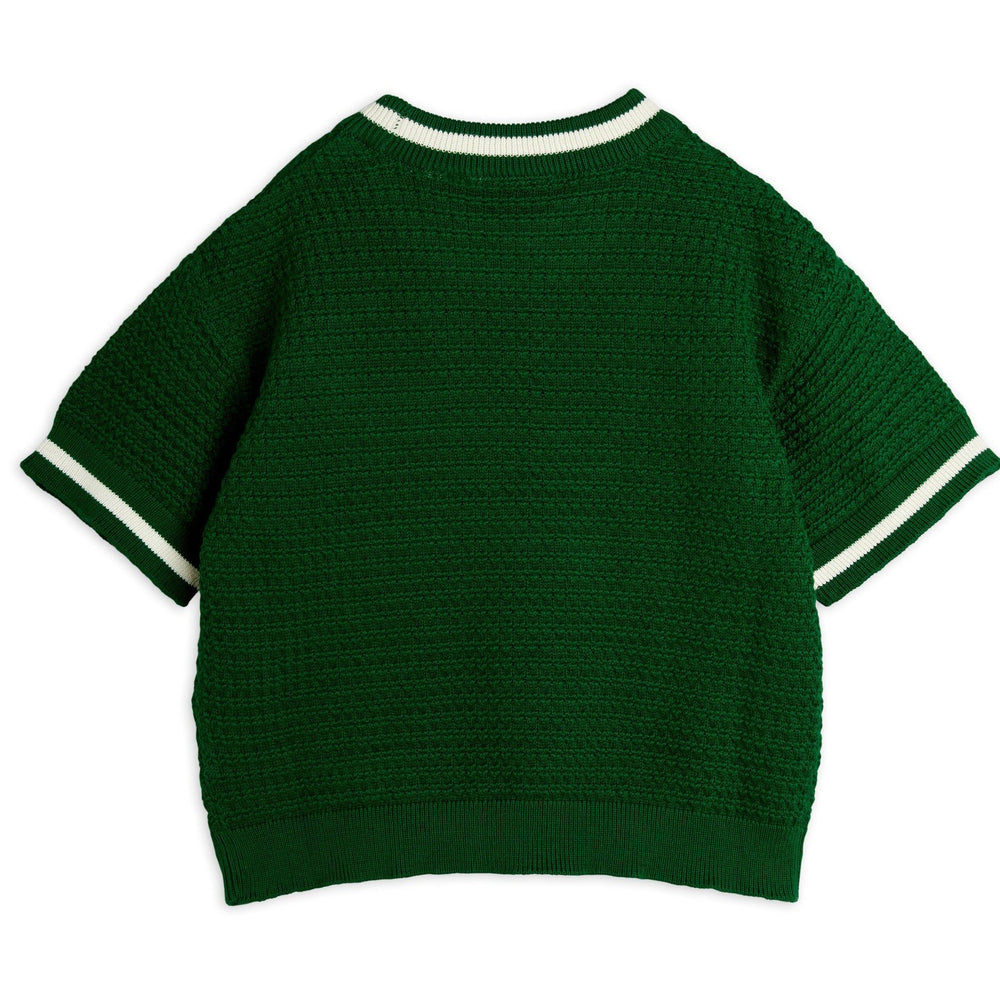 Lizard Crochet Knit Tee in Green by Mini Rodini - Petite Belle