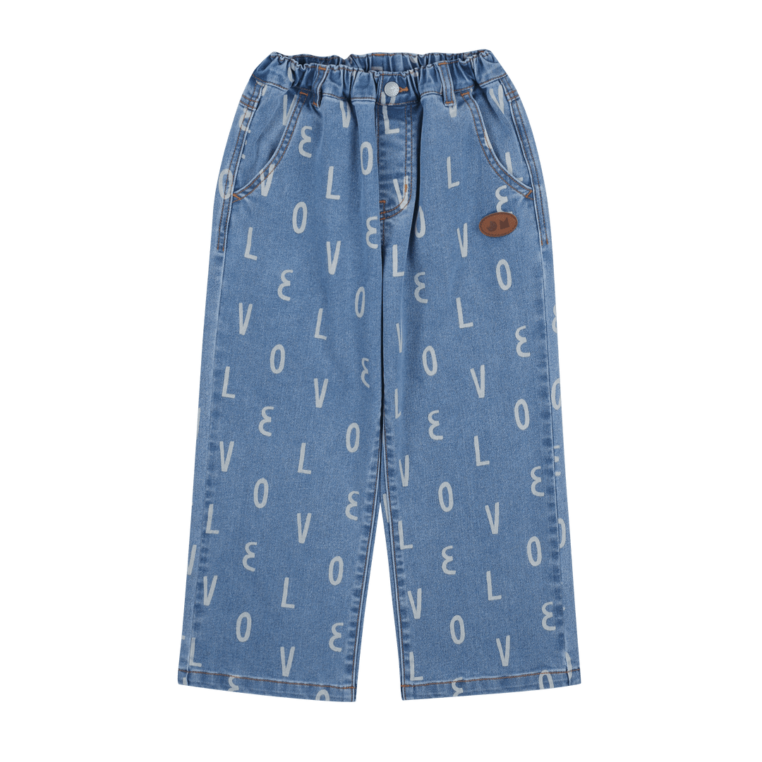 Love All-Over Denim Pants by Jelly Mallow - Petite Belle