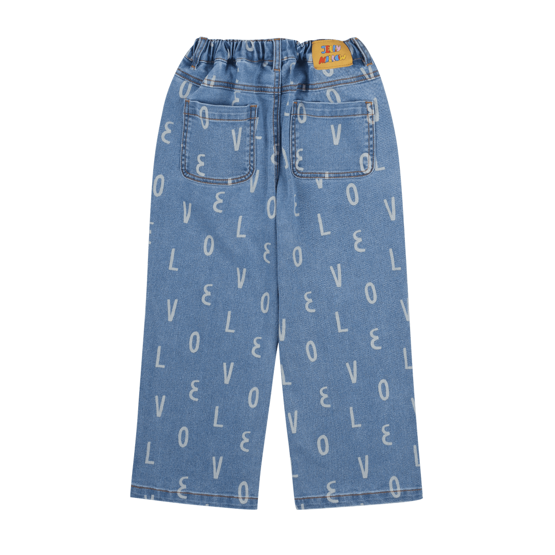 Love All-Over Denim Pants by Jelly Mallow - Petite Belle
