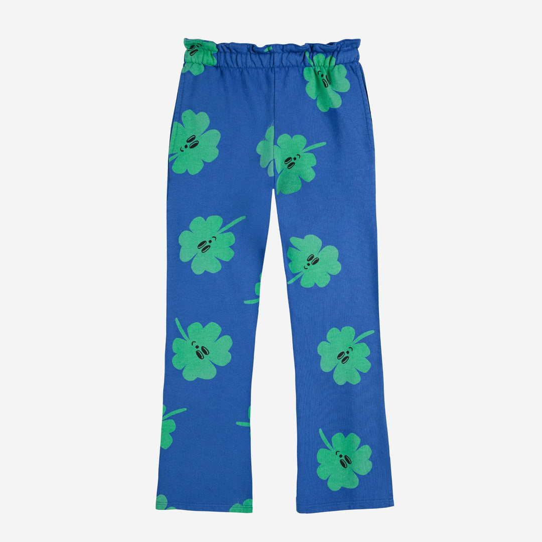 Lucky Clover All Over Flare Jogging Pants by Bobo Choses - Petite Belle