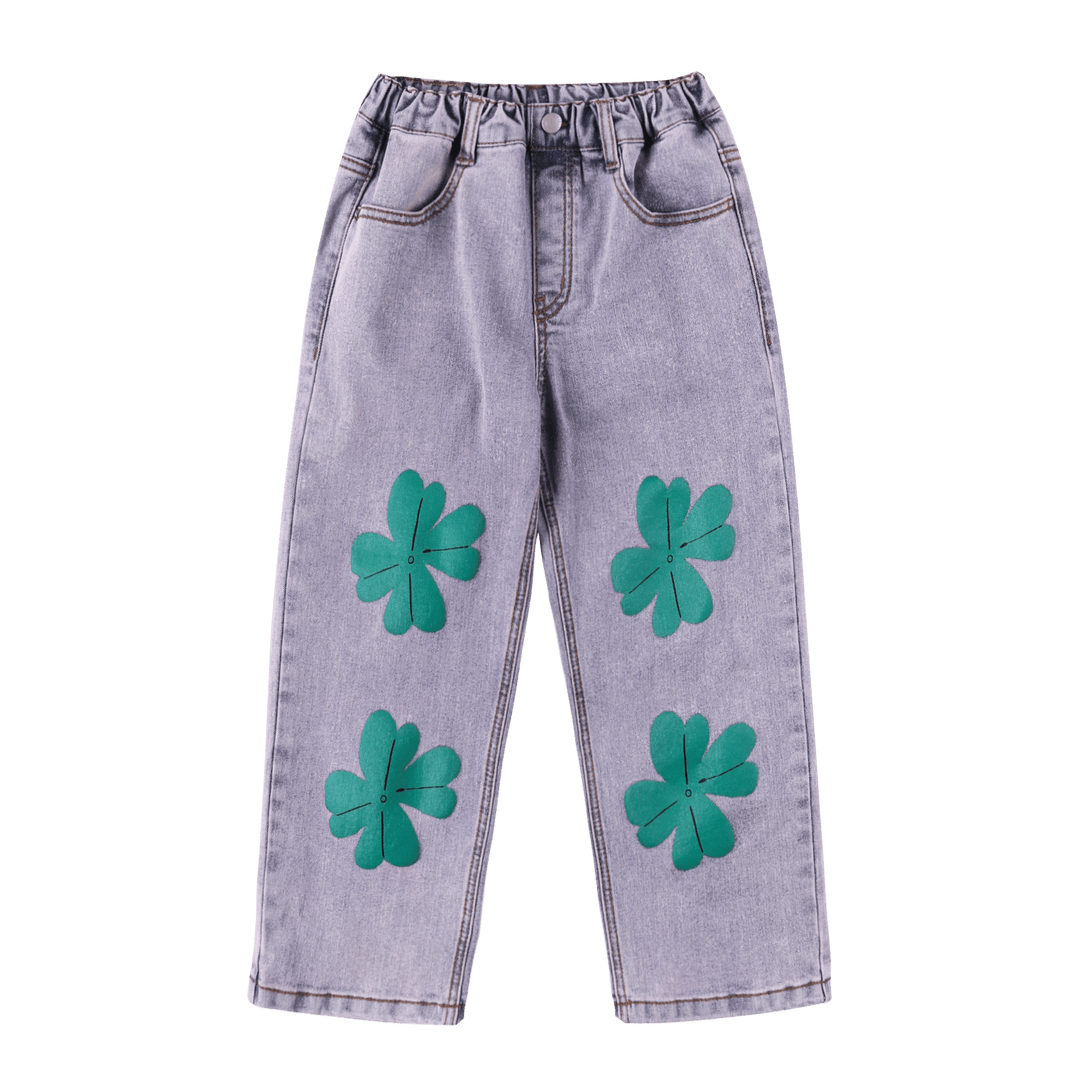 Lucky Clover Denim Pants by Jelly Mallow - Petite Belle