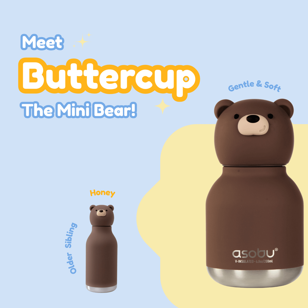 Mini Brown Bear Bestie Bottle by Asobu - Petite Belle
