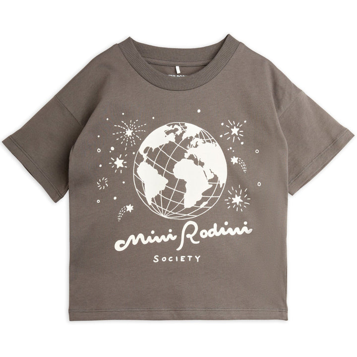 Mini Rodini Society T - Shirt in Grey by Mini Rodini - Petite Belle