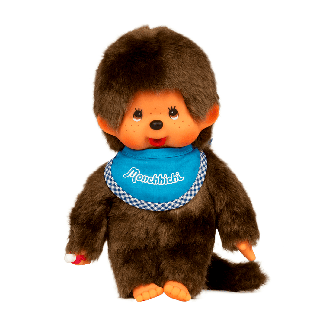 Monchhichi - Classic Blue Bib Boy Plush Doll by Sekiguchi - Petite Belle