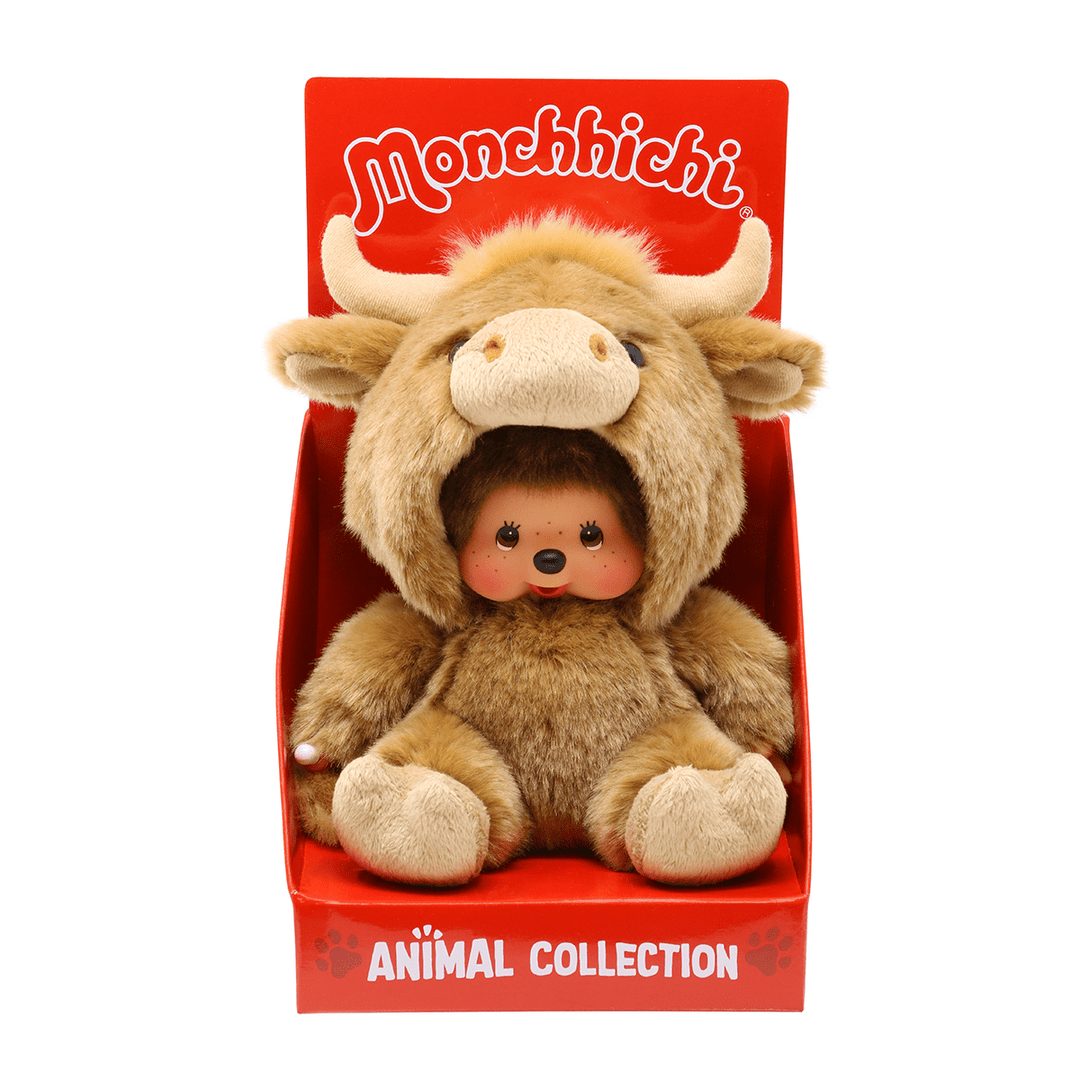 Monchhichi - Fluffy Midlands Cow Plush Doll by Sekiguchi - Petite Belle