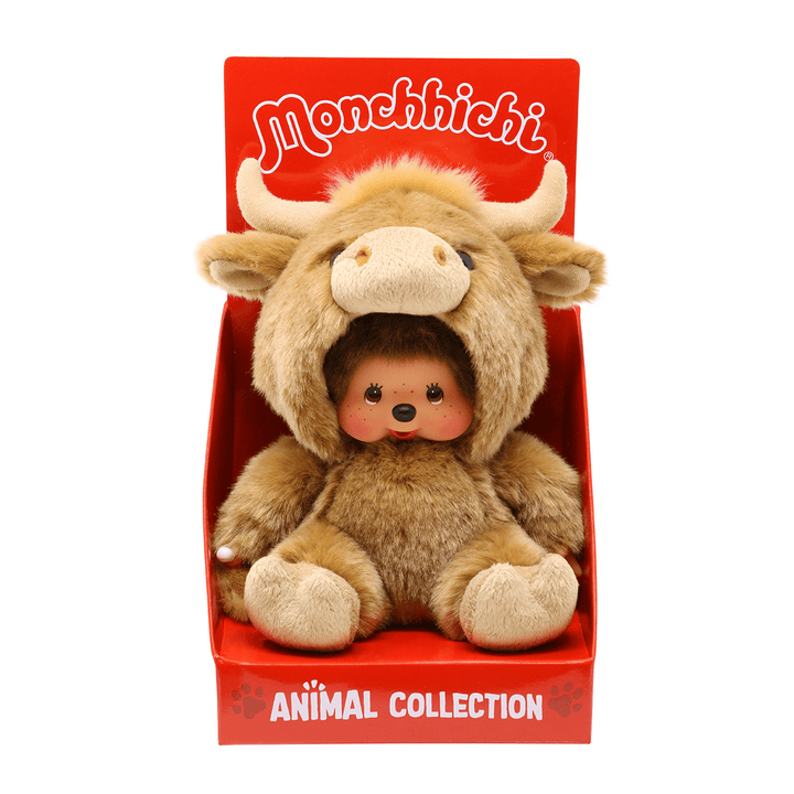 Monchhichi - Fluffy Midlands Cow Plush Doll by Sekiguchi - Petite Belle