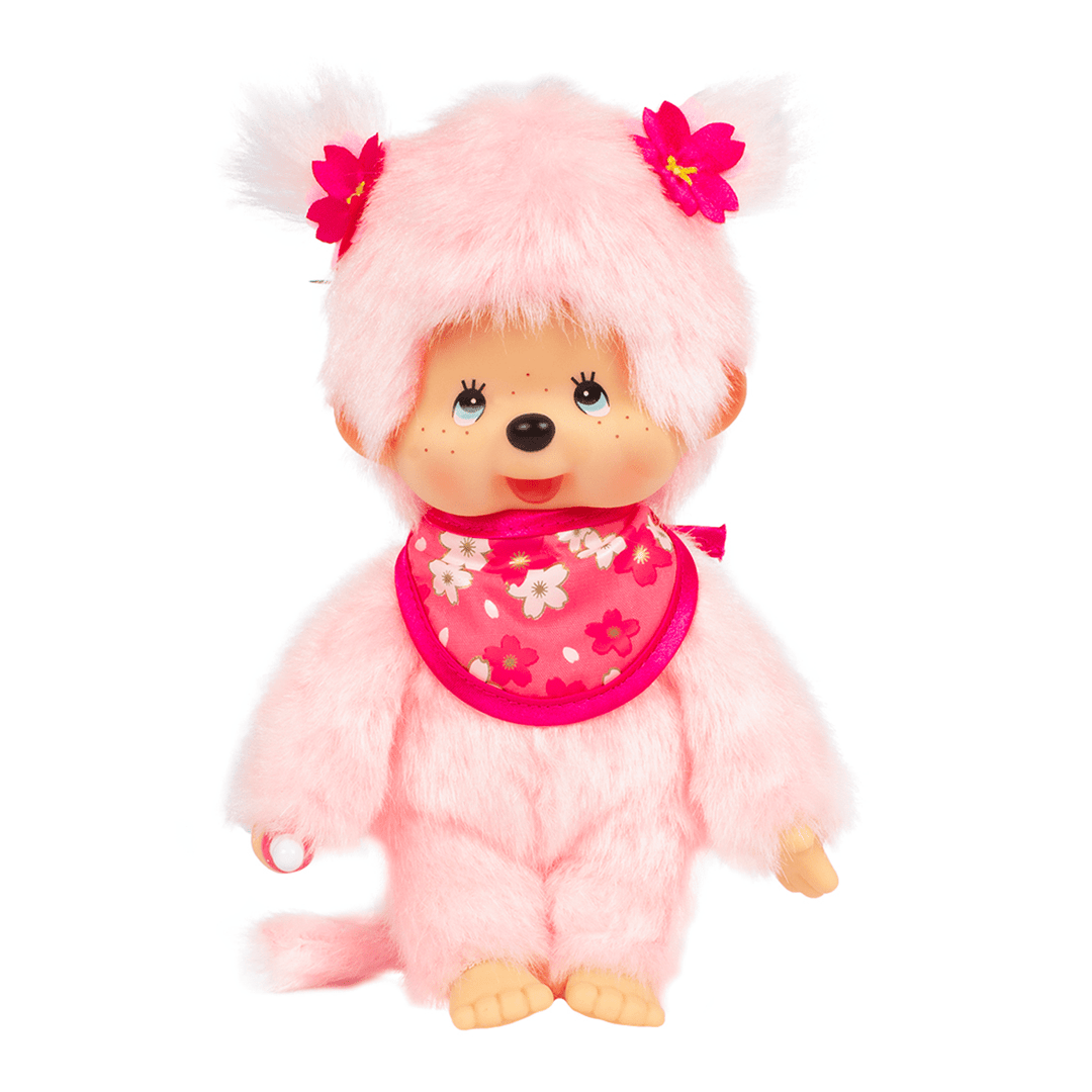 Monchhichi - Pink Sakura Girl Plush Doll by Sekiguchi - Petite Belle