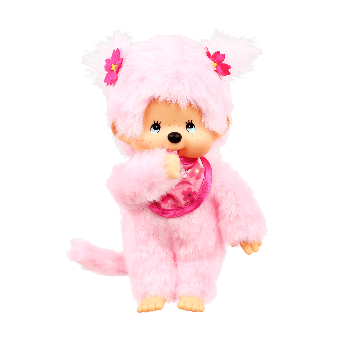 Monchhichi - Pink Sakura Girl Plush Doll by Sekiguchi - Petite Belle