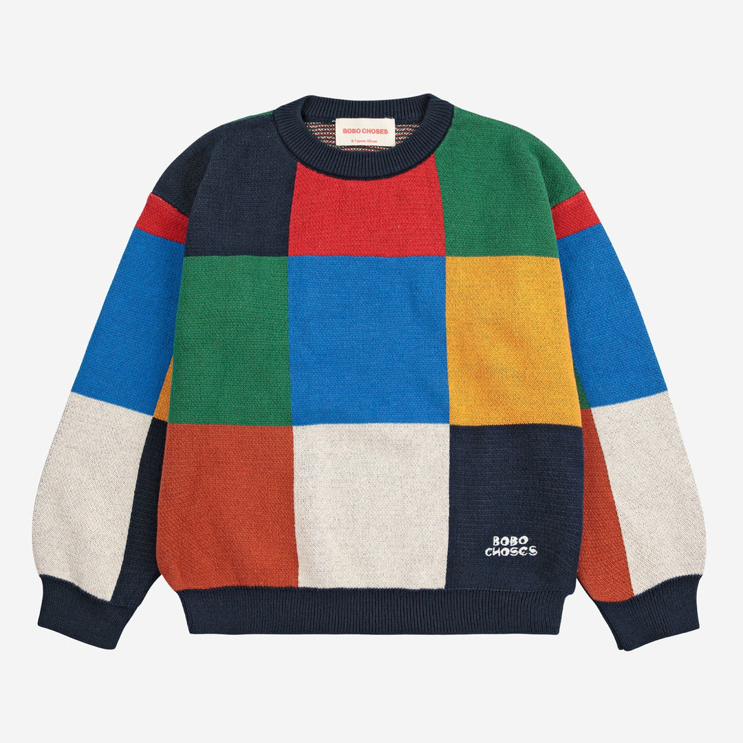 Multicolour Tiles Jumper by Bobo Choses - Petite Belle