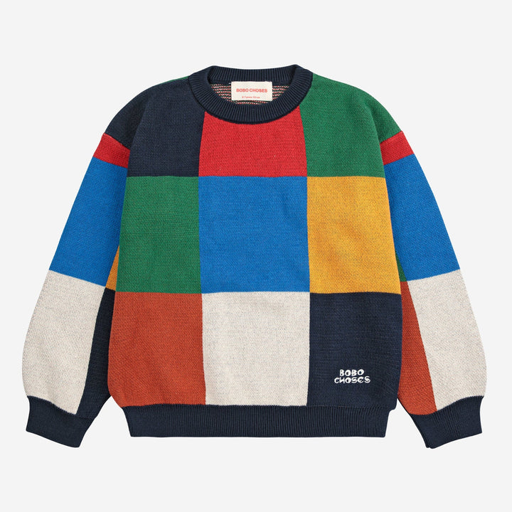 Multicolour Tiles Jumper by Bobo Choses - Petite Belle