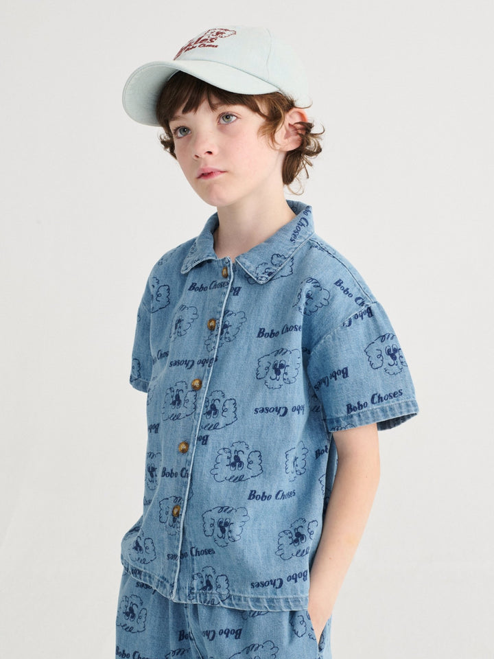 Pickle The Dog All Over Denim Shirt by Bobo Choses - Petite Belle