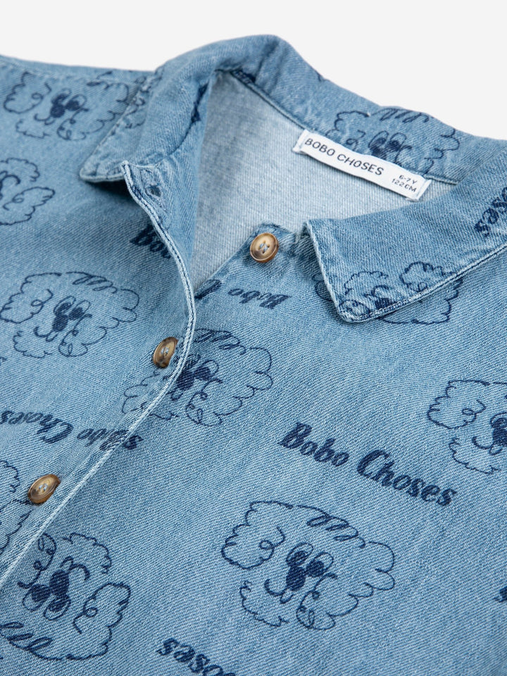 Pickle The Dog All Over Denim Shirt by Bobo Choses - Petite Belle