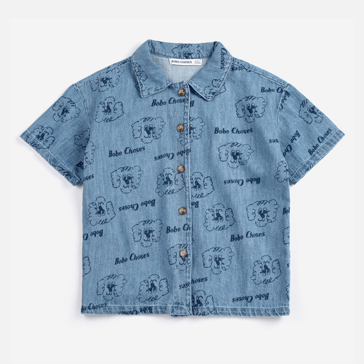 Pickle The Dog All Over Denim Shirt by Bobo Choses - Petite Belle