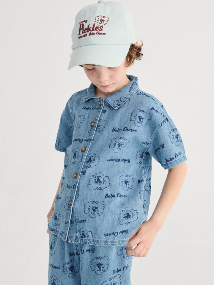 Pickle The Dog All Over Denim Shirt by Bobo Choses - Petite Belle