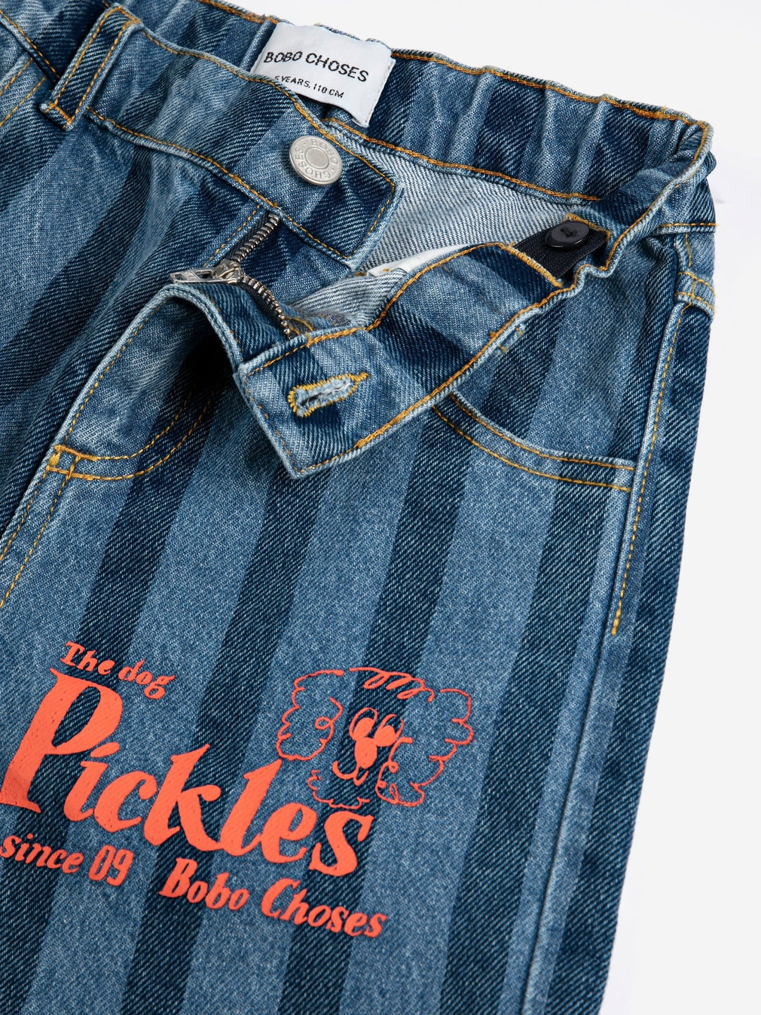 Pickles The Dog Striped Denim Pants by Bobo Choses - Petite Belle