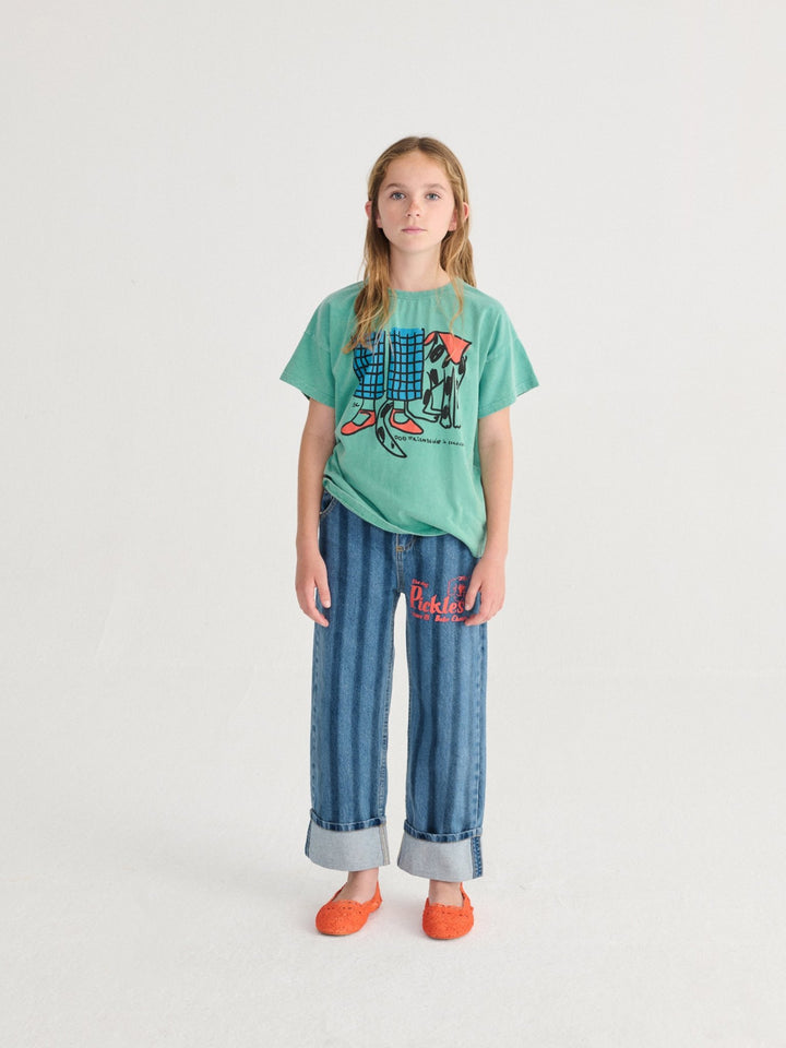 Pickles The Dog Striped Denim Pants by Bobo Choses - Petite Belle