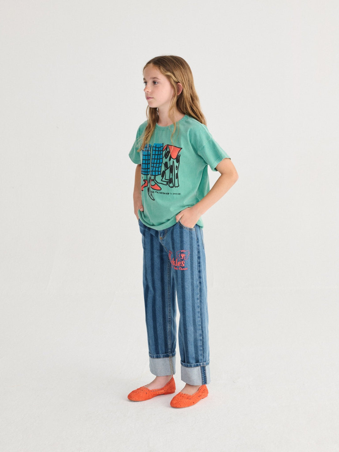 Pickles The Dog Striped Denim Pants by Bobo Choses - Petite Belle