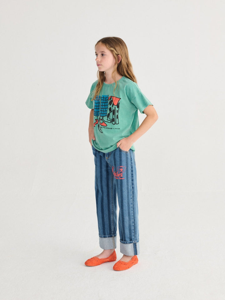 Pickles The Dog Striped Denim Pants by Bobo Choses - Petite Belle
