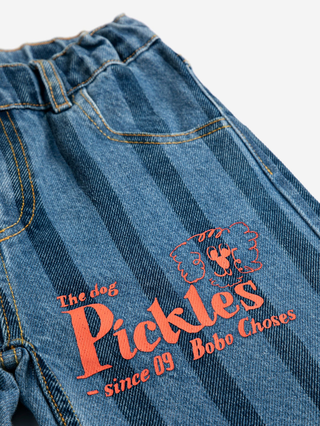 Pickles The Dog Striped Denim Pants by Bobo Choses - Petite Belle