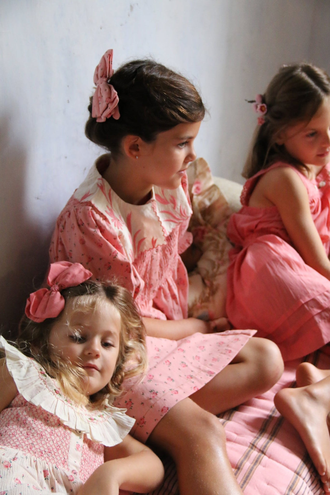 Pink Tunique & Hairclip in Rosa Bloom by Bonjour - Petite Belle