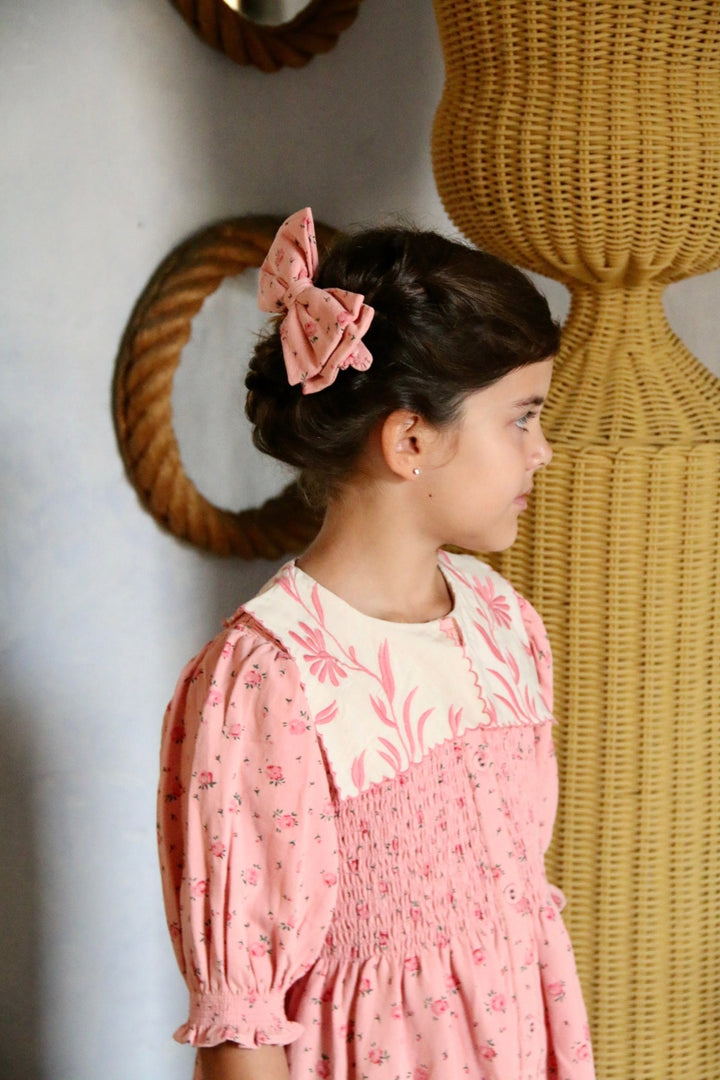 Pink Tunique & Hairclip in Rosa Bloom by Bonjour - Petite Belle